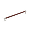 Amerock, Fairlane, 18" Straight Pull, Brown Leather with Satin Nickel