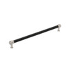 Amerock, Fairlane, 18" Straight Pull, Black Leather with Satin Nickel