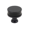 Amerock, Fairlane, 1 1/4" (32mm)  Round Knob, Black Leather with Matte Black