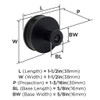 Amerock, Fairlane, 1 1/2" (38mm)  Round Knob, Black Leather with Matte Black - technical