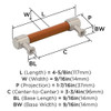 Amerock, Fairlane, 3 3/4" (96mm) Straight Pull, Cognac Leather with Satin Nickel - technical