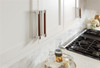 Amerock, Fairlane, 3 3/4" (96mm) Straight Pull, Brown Leather with Polished Nickel - installed 1