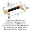 Amerock, Fairlane, 3 3/4" (96mm) Straight Pull, Black Leather with Champagne Bronze - technical
