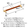 Amerock, Fairlane, 7 9/16" (192mm) Straight Pull, Cognac Leather with Champagne Bronze - technical Amerock, Fairlane, 7 9/16" (192mm) Straight Pull, Cognac Leather with Champagne Bronze - technical