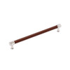 Amerock, Fairlane, 10 1/16" (256mm) Straight Pull, Brown Leather with Polished Nickel