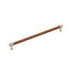 Amerock, Fairlane, 12 5/8" (320mm) Straight Pull, Cognac Leather with Satin Nickel