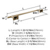 Amerock, Bronx, 18" Towel Bar, Golden Champagne - technical