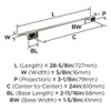 Amerock, Bronx, 24" Towel Bar, Satin Nickel - technical
