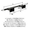 Amerock, Bronx, 9" Towel Bar, Black Bronze - technical