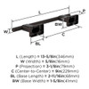 Amerock, Bronx, 9" Towel Bar, Oil Rubbed Bronze - technical