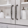 Jeffrey Alexander, Katharine, 5 1/16" (128mm) Straight Pull, Polished Chrome - installed in brushed pewter 1