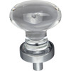 Jeffrey Alexander, Harlow, 1 1/4" Oval Clear Knob, Polished Chrome Base - alternate view