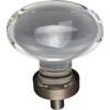 Jeffrey Alexander, Harlow, 1 5/8" Clear Oval Knob, Brushed Oil Rubbed Bronze Base - alternate view