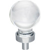 Jeffrey Alexander, Harlow, 1 1/16" Globe Clear Round Knob, Polished Chrome Base