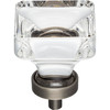 Jeffrey Alexander, Harlow, 1 3/8" Square Clear Knob, Brushed Pewter Base - alternate view