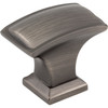 Jeffrey Alexander, Annadale, 1 1/2" Square Knob, Brushed Pewter