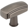 Jeffrey Alexander, Delgado, 1 9/16" Rectangle Knob, Brushed Pewter