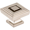 Jeffrey Alexander, Delmar, 1 1/4" Square Knob, Satin Nickel