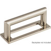 Top Knobs, Lynwood, Kinney, 3" Square Ended Pull, Brushed Satin Nickel - Alt with Backplate