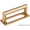 Top Knobs, Lynwood, Kinney, 3" Square Ended Pull, Honey Bronze - Alt with Backplate