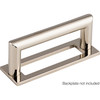 Top Knobs, Lynwood, Kinney, 3" Square Ended Pull, Polished Nickel - Alt with Backplate