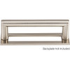 Top Knobs, Lynwood, Kinney, 3 3/4" (96mm) Square Ended Pull, Brushed Satin Nickel - with Backplate