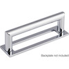 Top Knobs, Lynwood, Kinney, 3 3/4" (96mm) Square Ended Pull, Polished Chrome - Alt with Backplate