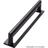 Top Knobs, Lynwood, Kinney, 6 5/16" (160mm) Square Ended Pull, Flat Black - Alt with Backplate