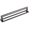 Top Knobs, Lynwood, Kinney, 7 9/16" (192mm) Square Ended Pull, Ash Gray - Alt with Backplate
