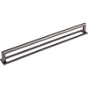 Top Knobs, Lynwood, Kinney, 12" (305mm) Square Ended Pull, Ash Gray - Alt with Backplate