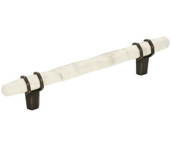 Amerock, Carrione, 5 1/16" (128mm) Bar Pull, Marble White / Oil Rubbed Bronze