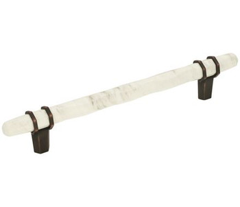 Amerock, Carrione, 6 5/16" (160mm) Bar Pull, Marble White / Oil Rubbed Bronze