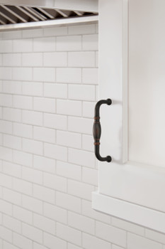 Amerock, Everyday Basics, Granby, 3 3/4" (96mm) Straight Pull, Oil Rubbed Bronze - installed