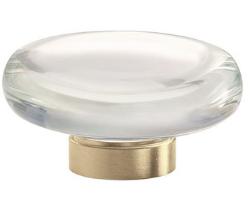 Amerock, Glacio, 1 3/4" Round Knob, Clear with Golden Champagne