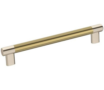 Amerock, Esquire, 8" Bar Pull, Polished Nickel / Golden Champagne