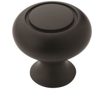 Amerock, Everyday Heritage, 1 1/4" Round Rim Design Knob, Matte Black