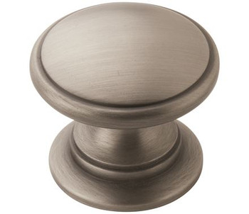 Amerock, Everyday Basics, Ravino, 1 1/4" Round Wide Bottom Knob, Antique Silver