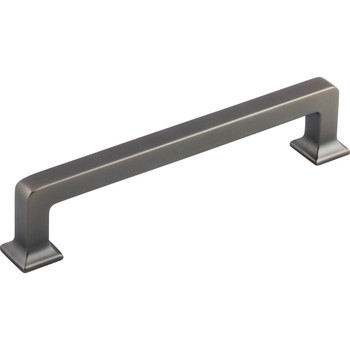 Top Knobs, Transcend, Ascendra, 5 1/16" (128mm) Straight Pull, Ash Gray - Angle View