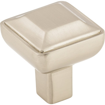 Top Knobs, Transcend, Podium, 1" Square Knob, Brushed Satin Nickel - Angle View