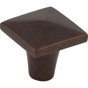 Top Knobs, Aspen, 1 1/4" Square Knob, Mahogany Bronze - Angle View