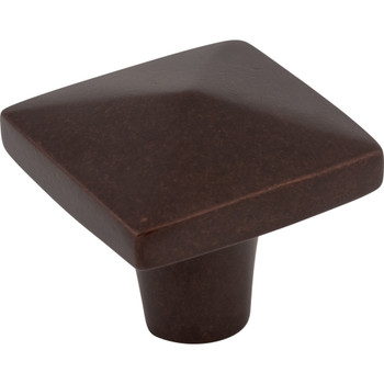 Top Knobs, Aspen, 1 1/2" Square Knob, Mahogany Bronze - Angle View