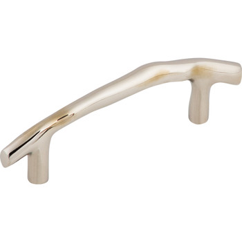 Top Knobs, Aspen II, 3 1/2" Twig Curved Pull, Polished Nickel - Angle View