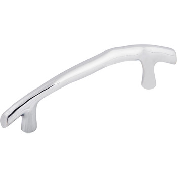 Top Knobs, Aspen II, 5" Twig Curved Pull, Polished Chrome - Angle View