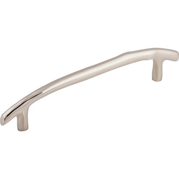 Top Knobs, Aspen II, 8" Twig Curved Pull, Polished Nickel - Angle View