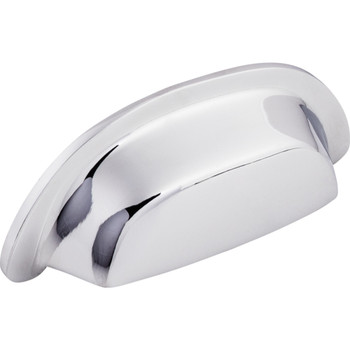 Top Knobs, Aspen II, 3" Cup Pull, Polished Chrome - Angle View