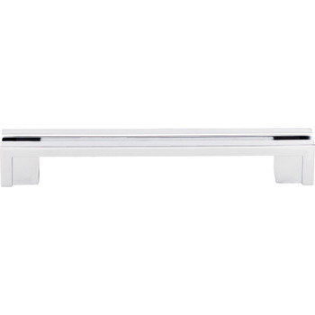 Top Knobs, Sanctuary, Rail, 5" Flat Straight Pull, Polished Chrome