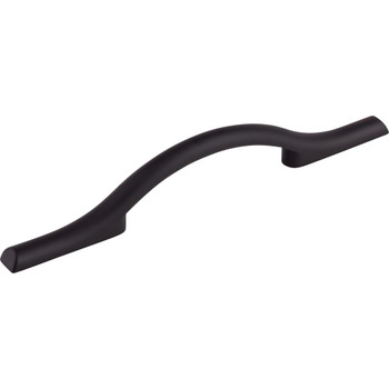 Top Knobs, Barrington, Somerdale, 3 3/4" (96mm) Curved Pull, Flat Black - Angle View