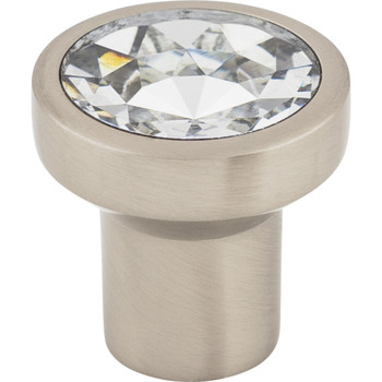 Top Knobs, Barrington, Wentworth Crystal, 1 1/8" Round Knob, Brushed Nickel