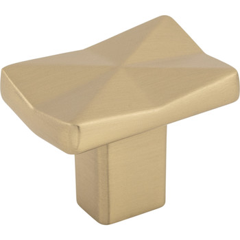 Top Knobs, Mercer, Quilted, 1 1/4" Rectangle Knob, Honey Bronze - Angle View