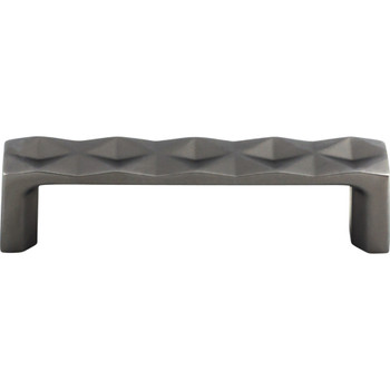 Top Knobs, Mercer, Quilted, 3 3/4" (96mm) Straight Pull, Ash Gray